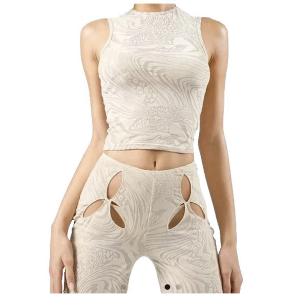 I.AM.GIA Amina Pant Burnout Swirl Cut-Out Sheer Straight Women Size XS - Picture 2 of 13